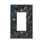 Tropical Plant Leaf Morris Dark Green Blue Single Rocker Light Switch Cover 1 Gang Outlet Cover Decorative Gfci Electrical Wall Plate Dimmer Switchplate Faceplate for Farmhouse Bathroom Kitchen Decora