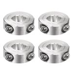 HARFINGTON 4pcs Shaft Collar for 1/2" Rod 1-1/8" OD 13/32" Width 304 Stainless Steel Double Split Axle Clamp-On Collar with Set Screw