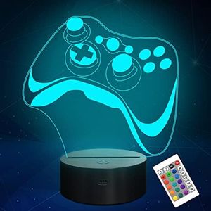 Attivolife Gamepad 3D Lamp, Hologram Illusion Controller Night Light for Kid, 16 Colors Changing & Remote Dimmer Control, Cool Boy Girl Video Gaming Room Accessories as Xmas Birthday Teen Men