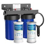 Waterdrop Whole House Water Filter System, Reduce Iron & Manganese, with Carbon and Sediment Filters, 5-Stage Filtration, Reduce Iron, Lead, Chlorine, Odor, 2-Stage WD-WHF21-FG, 1" Inlet/Outlet