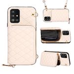 Furiet Compatible with Samsung Galaxy A51 4G Zipper Wallet Case with Crossbody Shoulder Strap, 8 Card Slots Purse and Leather Stand Cell Phone Cover for A 51 M40S 51A A515F S51 Women Beige