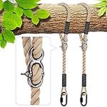 BeneLabel 2 Pack Hanging Strap, 2M Hammock Swing Ropes Adjustable Extendable Polyester String for Outdoor Tree Chair Playground Set Accessories, up to 1000lbs, 10mm Diameter, Off-white