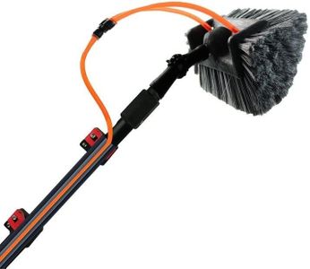 aquascopic Teleskopstange mit interner Wasserspender und Bürste mit 5 Flächen – Fensterputzer längenverstellbar – Bis zu 10m – Fensterreiniger für Sonnenkollektoren - Interner Wasserschlauch