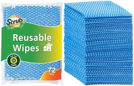 SCRUBIT Reusable Cleaning Wipes, Handy Wipes for Kitchen and Office - Dish Cloths for Washing Dishes - Multi Purpose Disposable Cleaning Towels (12 x 20 in) 72 Pack (Blue)