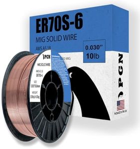 PGN Solid MIG Welding Wire - ER70S-6 .030 Inch - 10 Pound Spool - Mild Steel MIG Wire with Low Splatter and High Levels of Deoxidizers - For All Position Gas Welding