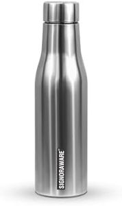 SignoraWare Blaze Stainless steel Water Bottle | Reusable | Dishwasher Safe | Wide Mouth | Freezer safe | Ideal for Office Use | Great for Camping | Sports & Outdoor Activities ( 500 ml | Steel )