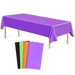 Bouiexye 4 Pack Disposable Table Cloth Green Black Purple Orange Plastic Tablecloth 54 x 108 Inch Rectangular Tablecloths for Indoor Outdoor Halloween Party Birthday Weddings Anniversary Buffet Table