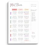 Weekly Meal Planner Notepad, Food Diary, Meal Diet Desk Pad & Nutrition Tracker Note Pad, Grocery List | 50 Undated Tear Away A4 Pages