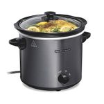 Hamilton Beach 4-Quart Slow Cooker with 3 Cooking Settings, Dishwasher-Safe Stoneware Crock & Glass Lid, Black (33240)