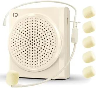 SHIDU Voice Amplifier for Teachers, Portable Voice Amplifier, Portable Megaphone Speaker Headset System, Microphone with Speaker for Classroom, Meeting, Speech, Yoga, Tour Guide (White)
