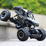 4DRC C3 RC Cars Remote Control Off Road Monster Truck, Metal Shell Car 2.4Ghz 4WD Dual Motors, All Terrain Hobby Truck with 3 Batteries for 120 Min Play Boy Adult Gifts Toys,Black