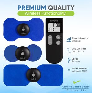 Med-Fit Wireless 4-Channel TENS Machine – Rechargeable Pain Relief Device