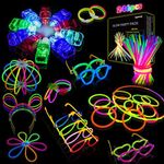 Segotendy Premium 100 Halloween Glow Sticks,246pcs Glow Sticks Party Pack for Adult Children with 10 Finger Lights,Party Bag Fillers Glow in Dark Party Supplies for Christmas New Year Party Decoration