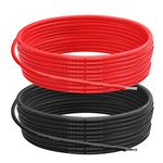 10 AWG Gauge Silicone Wire Electrical Cable（5m red &5m black） Soft & Flexible 0.08 mm Tinned copper core High temperature resistant silicone wire For Arduino Projects, RC Cars, Boat, Drones etc.