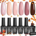 beetles Gel Polish Nail Set 6 Colors Nude Symphony Glitter Neutral Pink Brown Nude Gel Nail Polish Soak off Uv Led Lamp Needed Nail Art Design Skintone Home Diy Gift