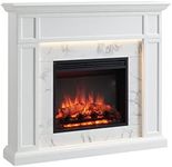 FLAMME Beaumont 48" Electric Fireplace Suite with White Surround and 2kW Heater