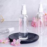 ANSHEZ® Plastic Refillable Empty Spray Bottle Reusable Fine Mist Spray Bottle Container for Sanitizer, Perfume, Travel, Beauty Makeup, Home Care, Cleaning 100ml (Transparent) - Pack of 1