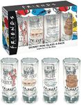 Friends Shot Glass Set of 4 | 2oz Skinny Tall Double Shot Glass |Tequila Shot Glasses Funny | Official Friends TV Show Merchandise Collectables, Memorabilia w/ Iconic Quotes (18873)…