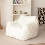 N&V Bean Bag Chair High-Density Foam Filling Sofa with Soft Faux Fur Cover for Teens, Adults to Gaming, Reading, and Watching TV