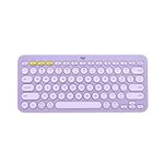 Logitech K380 Multi-Device Bluetooth Wireless Keyboard with Easy-Switch for Up to 3 Devices, Slim, 2 Year Battery-PC, Laptop, Windows, Mac, Chrome OS, Android, iPadOS, Apple TV - Lavender Lemonade