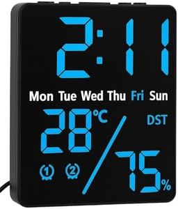 CBK Digital Alarm Clock Table Clock with LED Display, Temperature and Humidity Monitor Compact Desk Clock for Students,Home, Office, Bedroom, Living Room,Home Decor, Corporate Use (12Cm * 9 Cm)