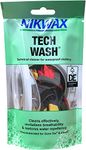 Nikwax TECH WASH Wash-In Cleaner - 100ml, Technical Cleaner and Wash-In Waterproofer for Waterproof Clothing