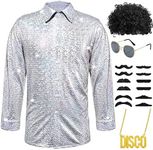 16 Pcs Men's 70s Disco Costumes Shi