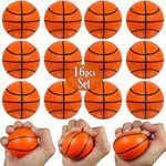 Mini Basketball Stress Balls 16 Pcs Pack | 2.5ââ‚¬Â Inch Mini Basketballs for Kids | Small Basketball Party Decoration | Party Favors, Small Soft Foam Basketballs | Basketball Party Goodie Toy By A