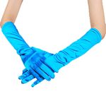 Classic Women's Gloves Long Elastic Elegant 1920s Style Evening Gloves Satin Gloves Gothic Opera Festival Party Wedding Bridal Gloves for Festive Fancy Dress Costumes Carnival Blue Lake