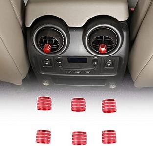 Qiosreui Center Console Air Condition Switch Knob Cover, Rear Seat Air Conditioner Adjustment Lever Sleeve Trims Cover Fit for Hummer H2 2003-2007,Aluminum Alloy,6PCS (Red)
