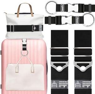 Gutsdoor 2-in-1 Travel Belt Luggage Strap 4 Pack Add a Bag Luggage Strap, Over Handle Suitcases Belt, Adjustable Travel Bag Accessories for Carry On Bag (Black)