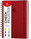 Clever Fox Check Register for Personal Checkbook – Checking Book Register – Checkbook Register – Accounting Ledger Book – 3968 Entry Lines, 6.1" x 8.3", Spiral Binding, Hardcover, Red