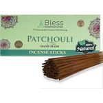 Bless International Patchouli-Incense-Sticks 100%-Natural-Handmade-Hand-Dipped- Organic-Relaxation-Positivity-Yoga-Meditation The-Best-Woods-Scent (100 Sticks (150GM)), (BLESSIIS41)