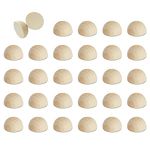 Juvale Split Wood Balls - 30-Pack Unfinished Half Wooden Balls, Mini Hemisphere, Half Craft Balls for DIY Projects, Kids Arts and Craft Supplies, 1.5 Inches Diameter
