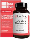 fourfive Lions Mane Mushroom Supplement (4000mg) Energy & Focus Blend with Vitamin B5, Support Brain Function, Focus & Energy - 60 Capsules