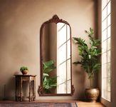 CORSICA DESIGNS | Full length Victorian Arched Mirror | Rust-resistant & Shatterproof Wall Mirror | Living Room, Bedroom & Dressing (Vintage Copper, 5x2ft)