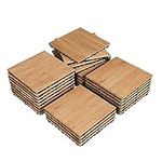 Yaheetech 27PCS Interlocking Patio Deck Tiles Outdoor Flooring for Garden Poolside Fir Wood Indoor Natural Wood