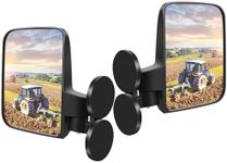 Tractor Magnetic Side Mirrors, Universal Strong Magnetic Side Mirrors for Tractors, Forklifts, Lawn Mover, Small Dozers, Lift Trucks, UTV, ATV, Compatible with John Deere tractor, Kubota, Mahindra