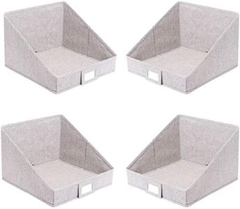 Internet’s Best Open Cloth Storage Bin - Closet Shelf Storage Box - Organize Sheets Blankets Towels Sweaters Scarfs - Grey (4 Pack)