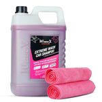 Wavex Car Shampoo Extreme Wash 5L with Two Pcs Microfiber Cloth 40x40cm 340gsm | pH Neutral | Also works as Foam Wash Shampoo