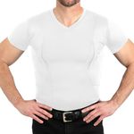 CCW Tactical Concealed Carry Holster Shirt | Secure Velcro Pocket with Large Storage | Mens V-Neck, White, XXXXL