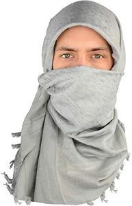 Mato & Hash Military Shemagh Tactical 100% Cotton Scarf Head Wrap - Silver CA2100-2