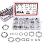 Hilitchi 400-Pcs 304 Stainless Steel External Internal Tooth Star Lock Washers Assortment Kit - Included: M2 M3 M4 M5 M6 M8 M10 M12