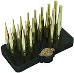 Grace USA - Brass Punch Set with Bench Block (20-Piece) - Gunsmithing - Brass Punches - 20 piece -Gunsmith Tools & Accessories