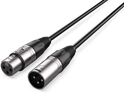 Audibax Silver Cable XLR Macho a XLR Hembra - Longitud 6 Metros - Conectores OFC de Alta Transmisión de Señal - Recubrimiento de PVC - Máximo Aislamiento - Diámetro 6 mm - Color Negro
