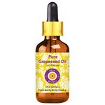 Deve Herbes Pure Grapeseed Oil (Vitis vinifera) with Glass Dropper Natural Therapeutic Grade Cold Pressed 50ml