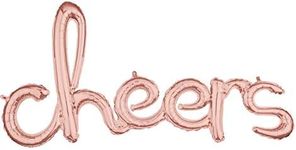 Script Phrase cheers Rose Gold Foil Balloon