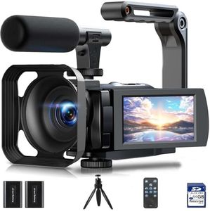 Camcorder Video Cameras, 5K 56MP Vlogging Camera with Night Vision, WiFi, 3” 270° Rotatable Touchscreen Vlog Camera Youtube with 64GB SD Card, Microphone, Stabilizer, Remote, Batteries, Tripod