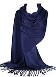 World of Shawls Super Soft Pashmina Shawl Scarf Wrap (Dark Navy Blue)