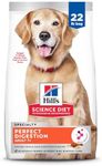 Hill's Pet Nutrition Senior Adult 7+, Dog Dry Food Perfect Digestion Chicken 22 lb Bag